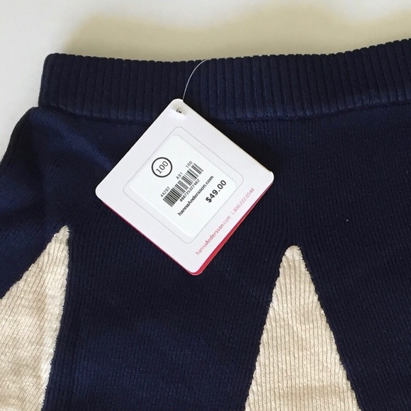 NWT kids navy blue and cream skirt. - Picture 3 of 6